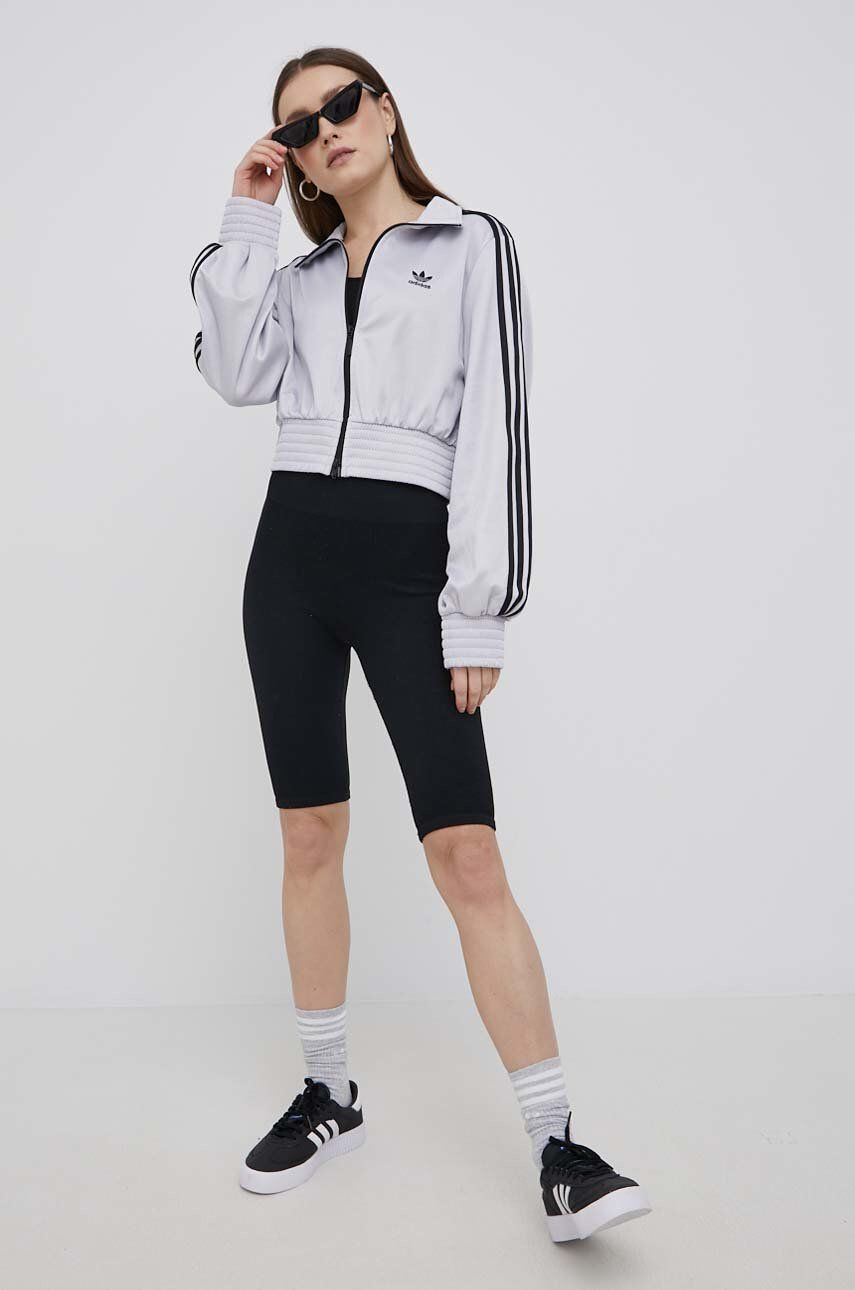 adidas Originals Mikina Adicolor HF7532 dámská stříbrná barva hladká HF7532-MSILVE - Pepit.cz