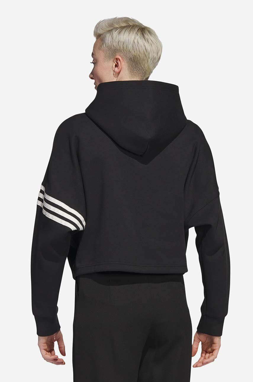 adidas Originals Mikina Adicolor Neuclassics Hoodie dámská černá barva s kapucí s aplikací IB5922-black - Pepit.cz