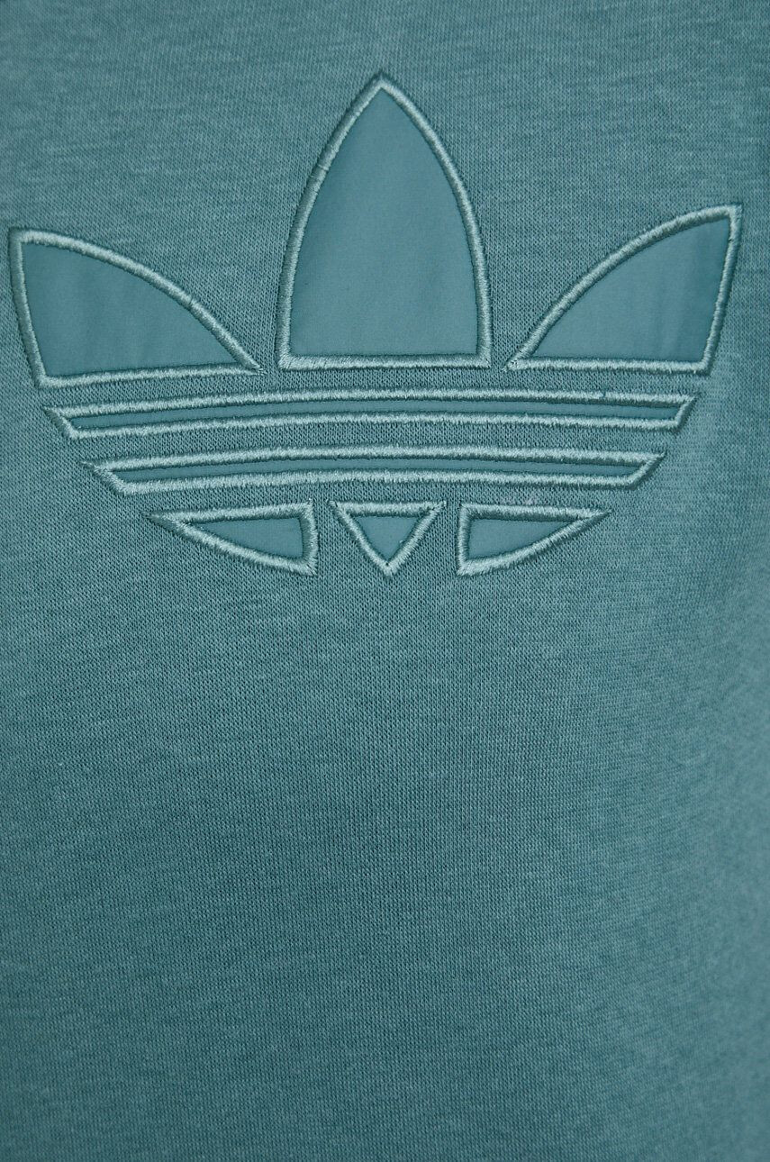 adidas Originals Mikina Trefoil Moments HE4733 dámská tyrkysová barva hladká - Pepit.cz