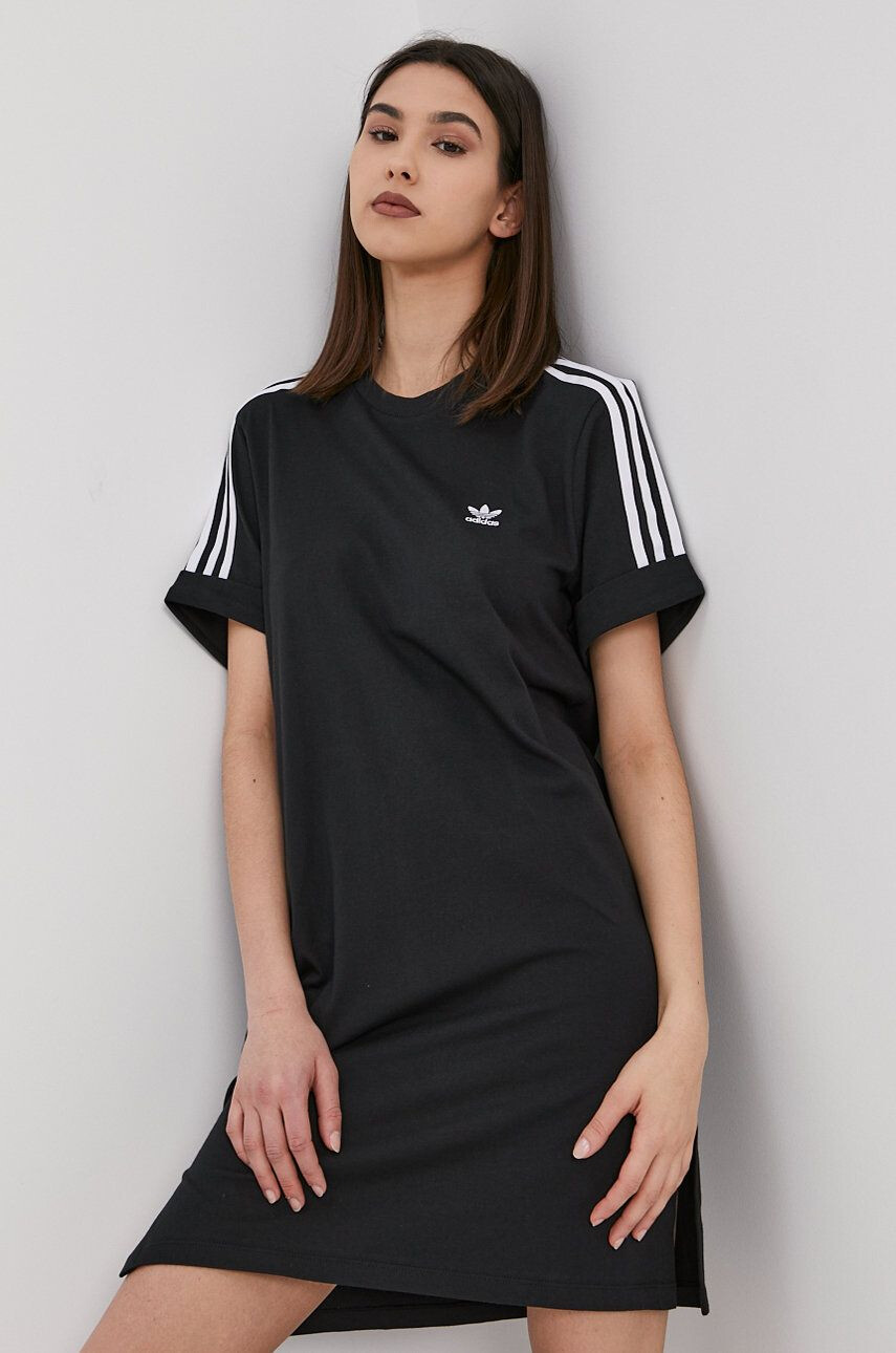 adidas Originals Šaty tmavomodrá barva midi - Pepit.cz