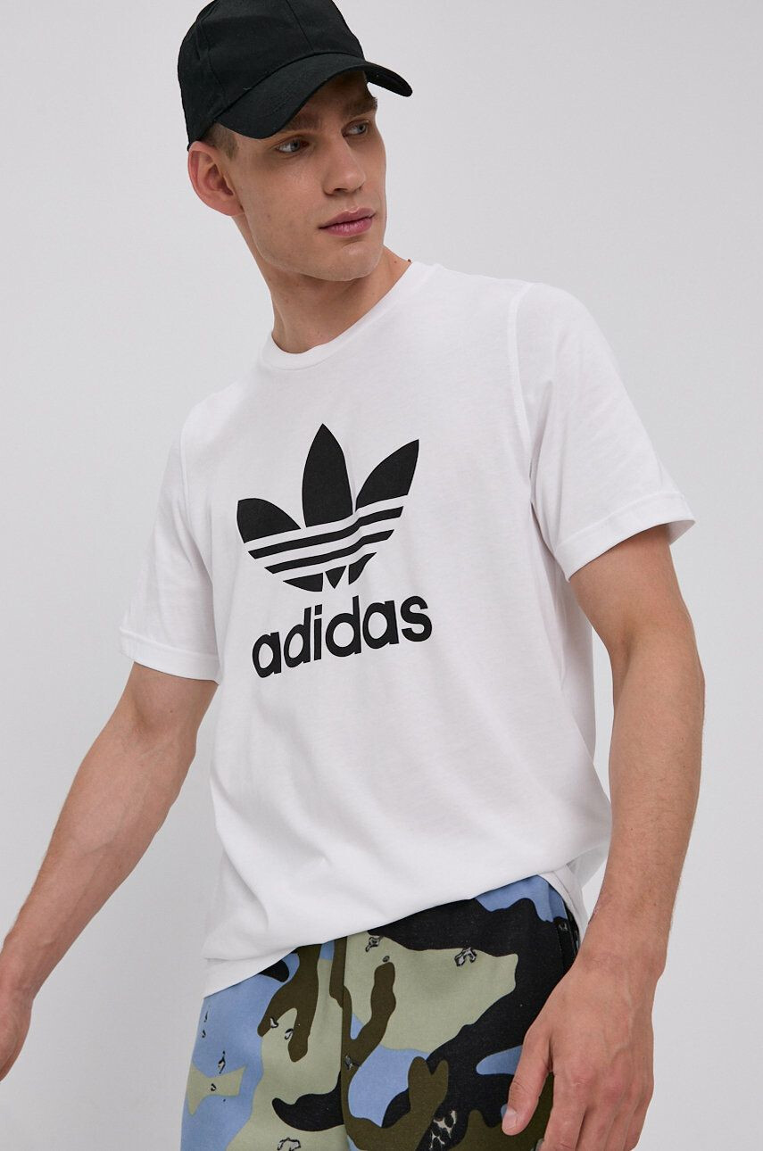 adidas Originals Tričko H06644 pánské bílá barva s potiskem - Pepit.cz