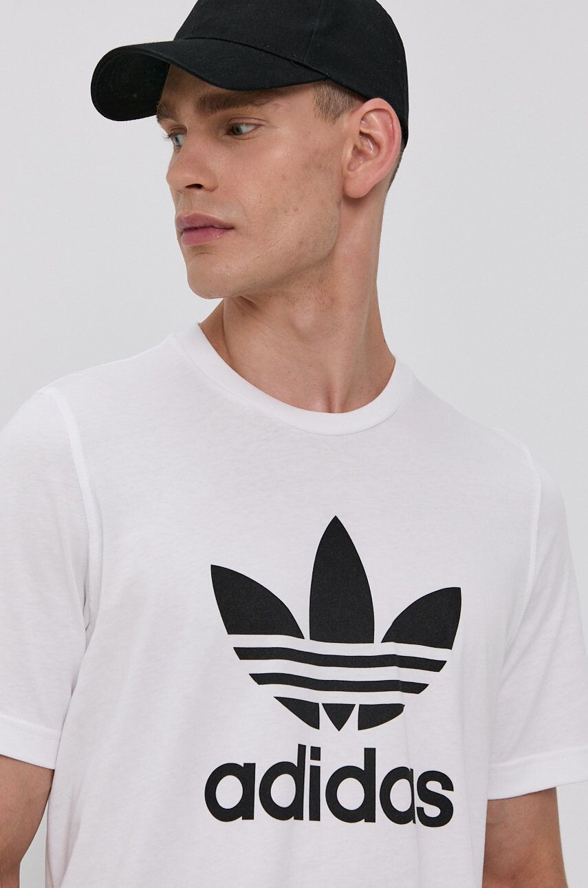 adidas Originals Tričko H06644 pánské bílá barva s potiskem - Pepit.cz