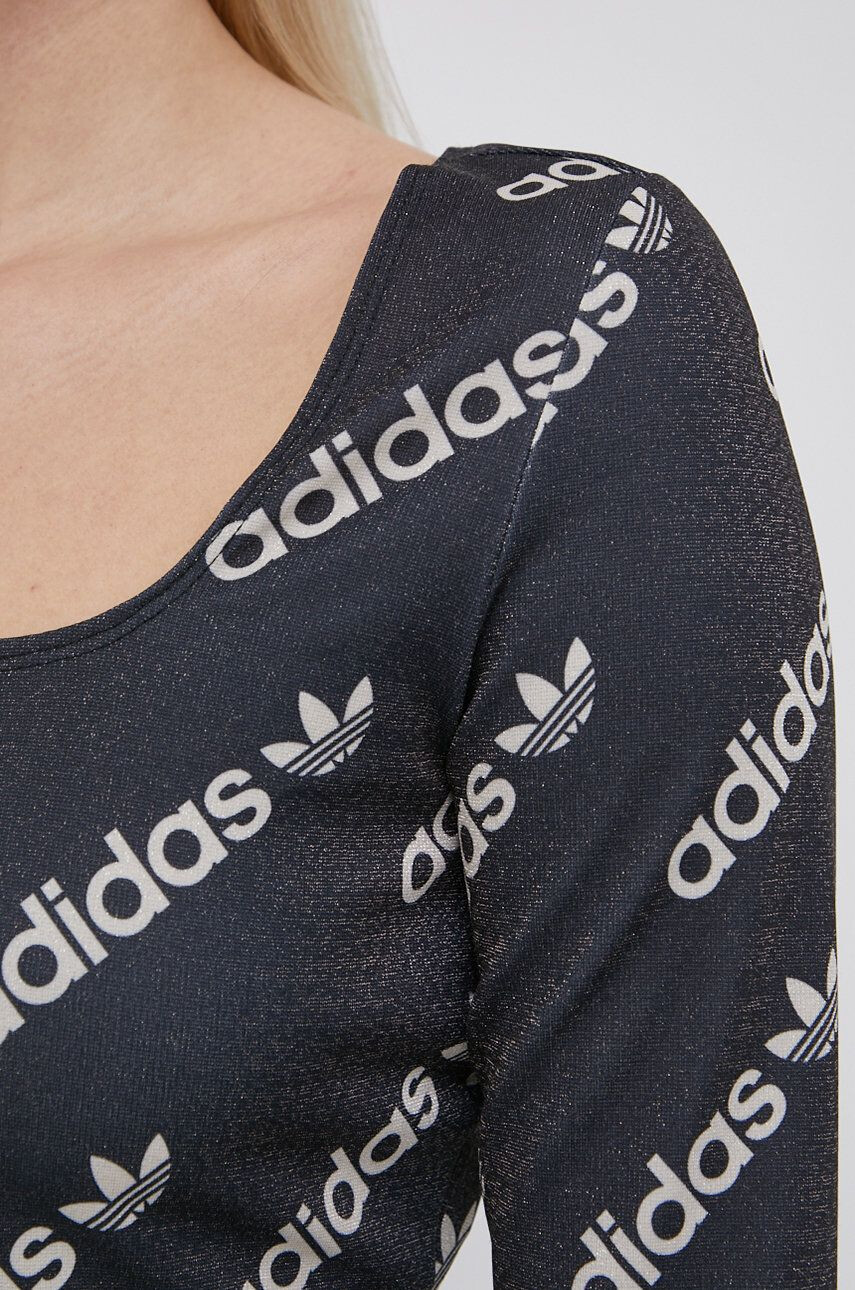 adidas Originals Tričko s dlouhým rukávem HM4894 dámský černá barva - Pepit.cz