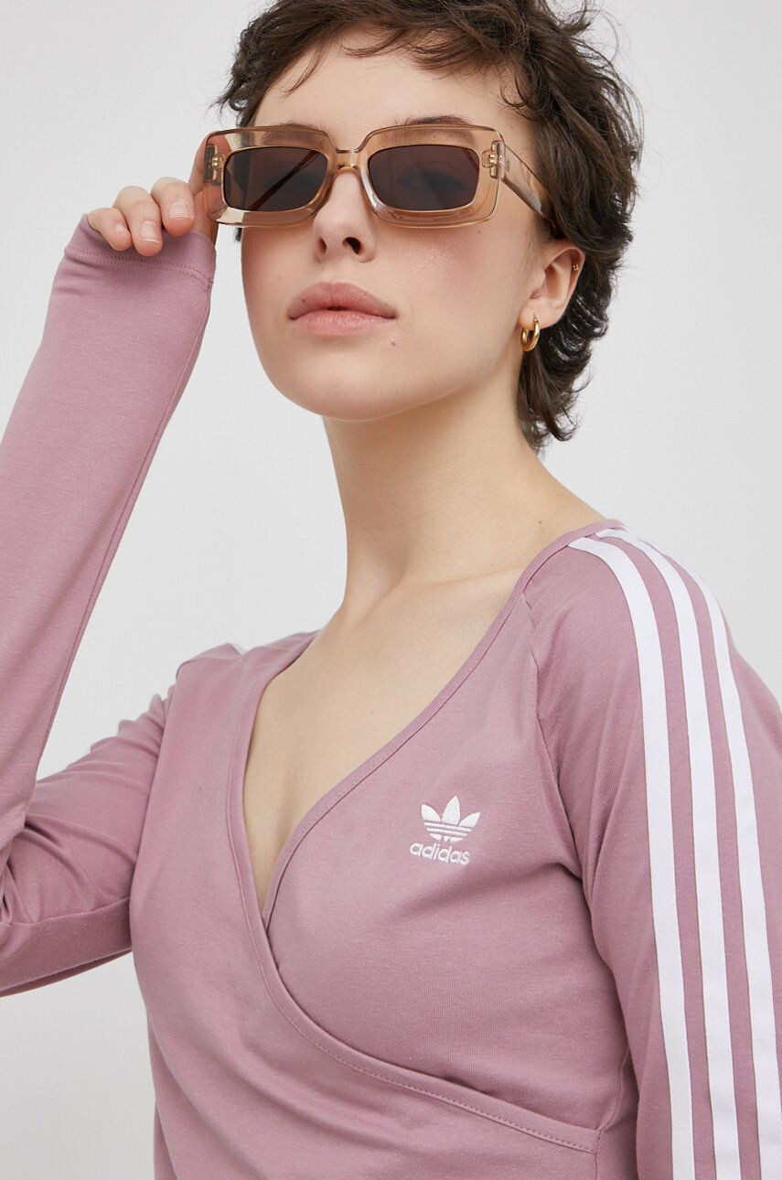 adidas Originals Tričko s dlouhým rukávem HE4957 růžová barva - Pepit.cz