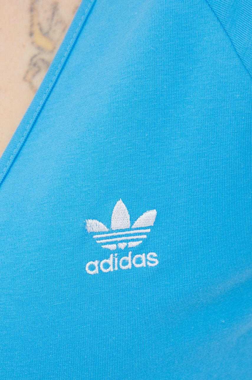 adidas Originals Tričko s dlouhým rukávem Adicolor HC2041 tyrkysová barva - Pepit.cz