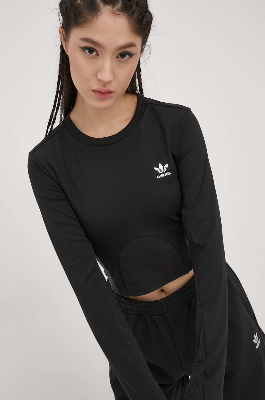 adidas Originals Tričko s dlouhým rukávem Always Original HF2084 dámský černá barva HF2084-BLACK - Pepit.cz