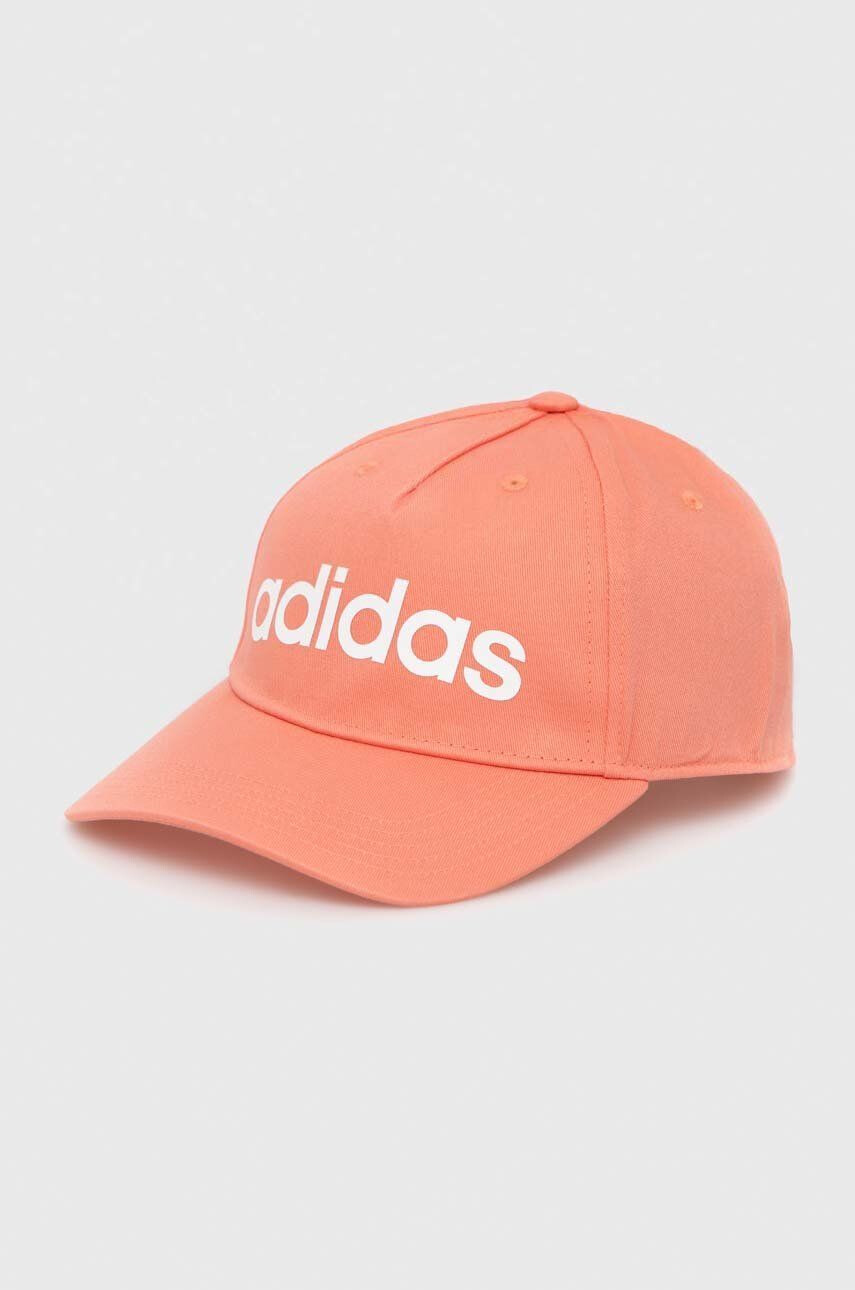 adidas Performance Bavlněná baseballová čepice oranžová barva s potiskem - Pepit.cz