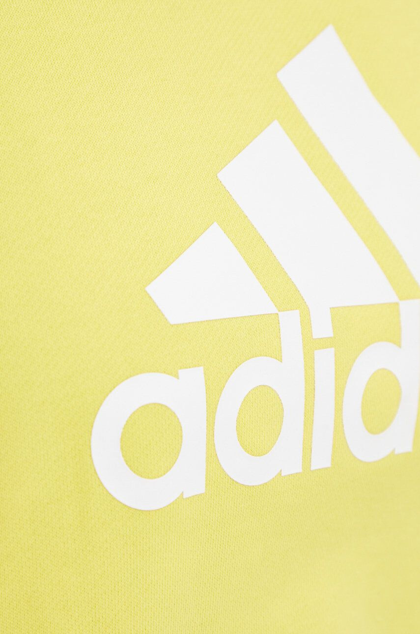 adidas Performance Bavlněná mikina dámská žlutá barva s potiskem - Pepit.cz