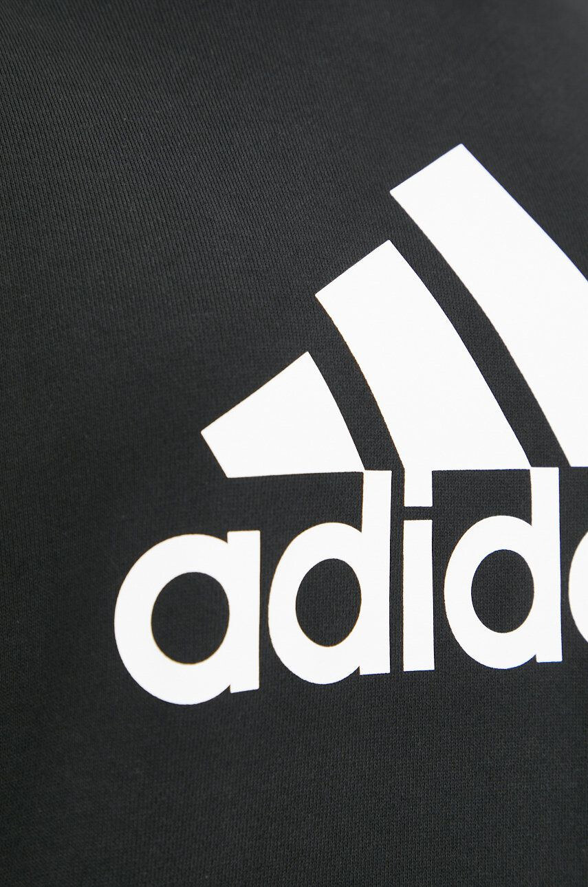 adidas Performance Bavlněná mikina dámská černá barva s potiskem - Pepit.cz