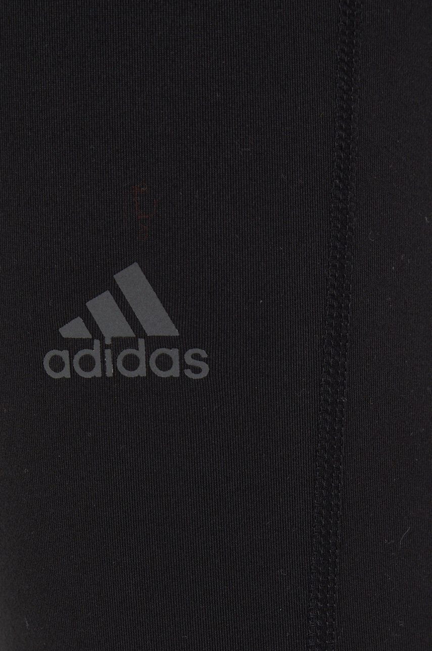 adidas Performance Běžecké legíny Run Icons Winter černá barva s potiskem - Pepit.cz