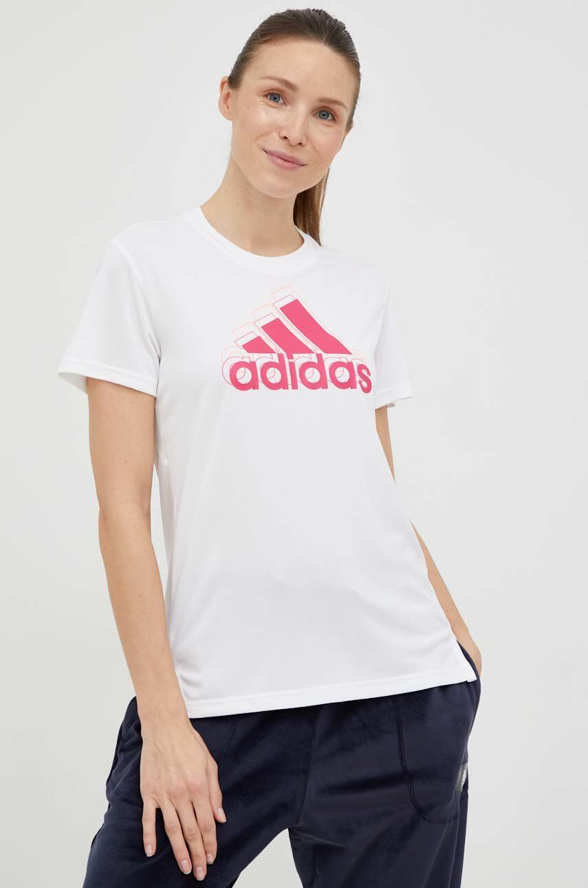 adidas Performance Běžecké tričko Brand Love bílá barva - Pepit.cz