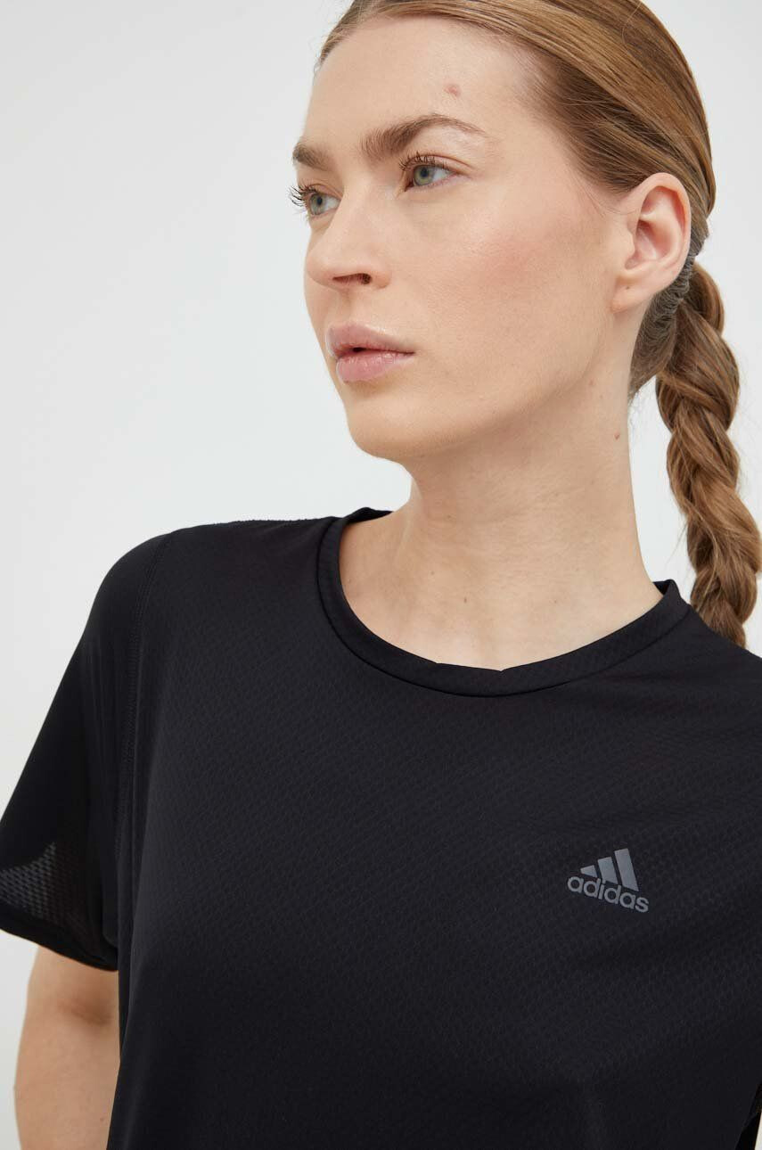 adidas Performance Běžecké tričko Run Icons černá barva - Pepit.cz