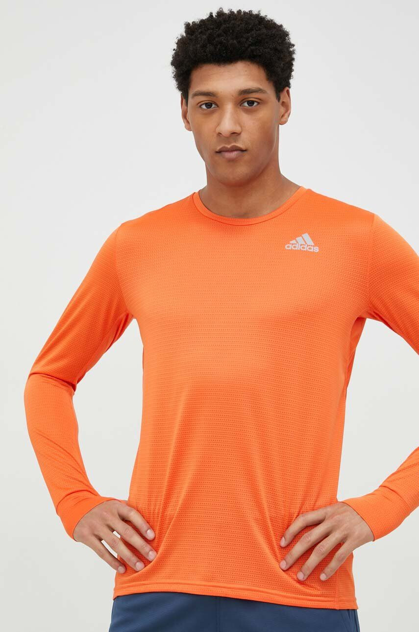 adidas Performance Běžecké triko s dlouhým rukávem Own the Run oranžová barva - Pepit.cz