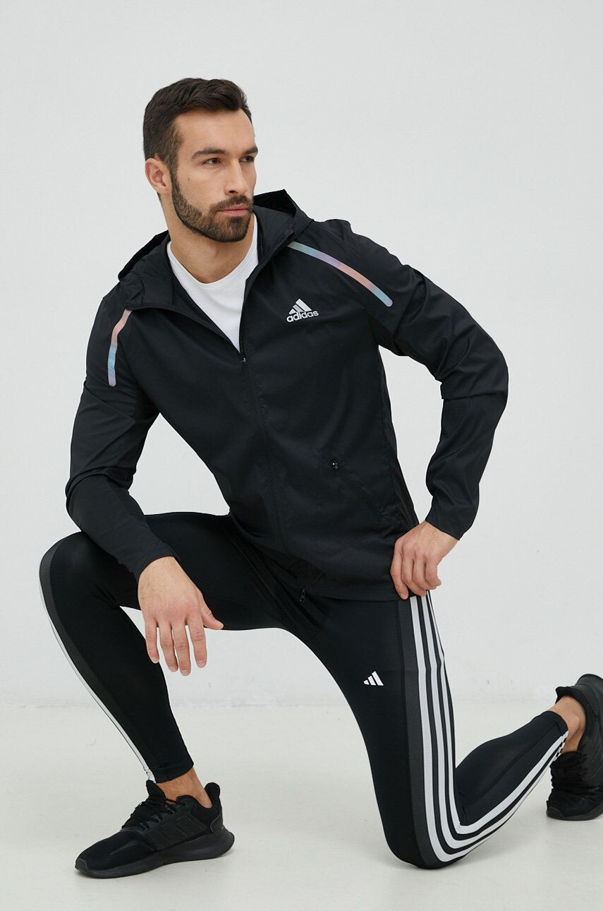 adidas Performance Bunda pánská černá barva přechodná - Pepit.cz