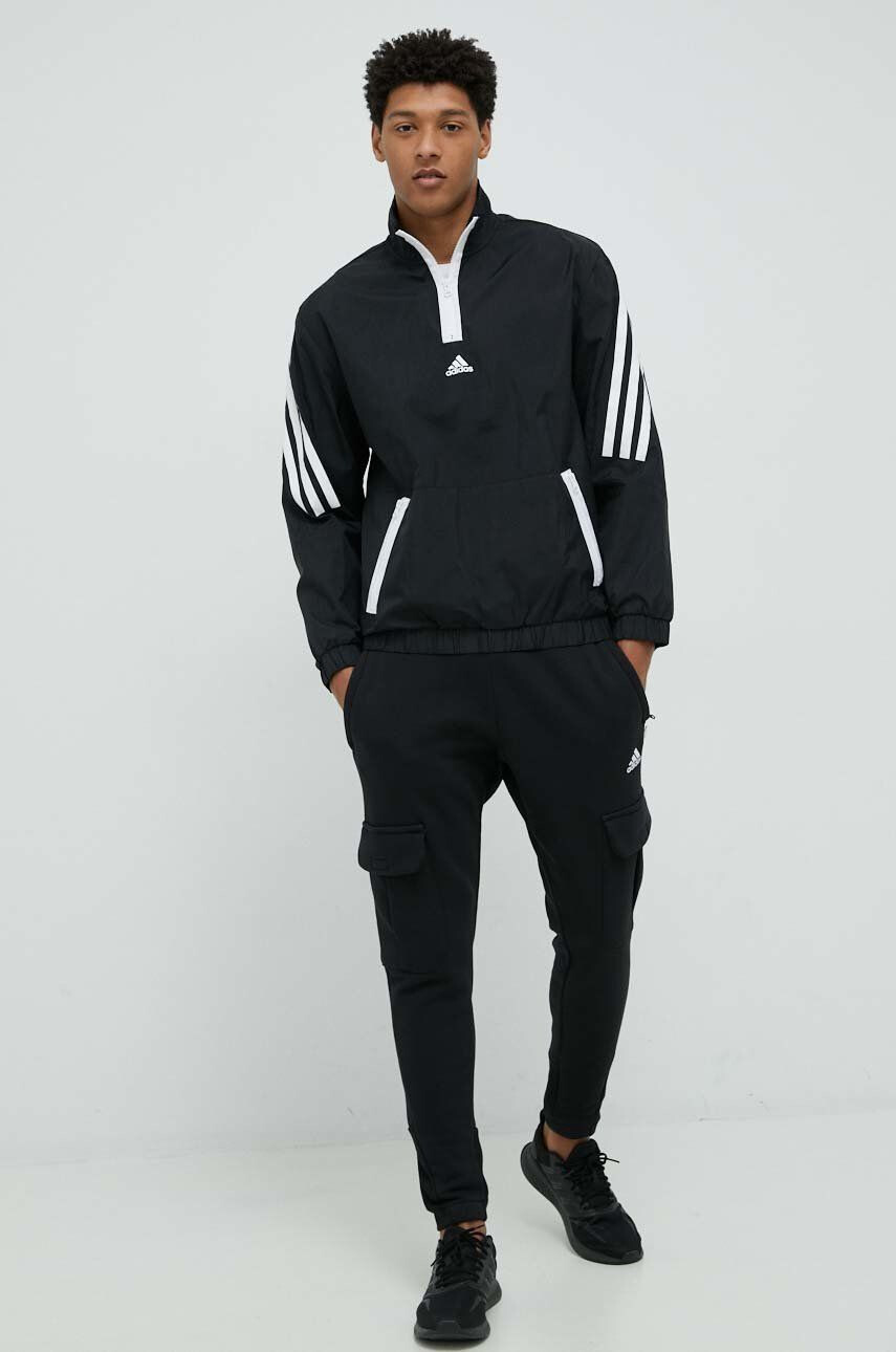 adidas Performance Bunda pánská černá barva přechodná oversize - Pepit.cz