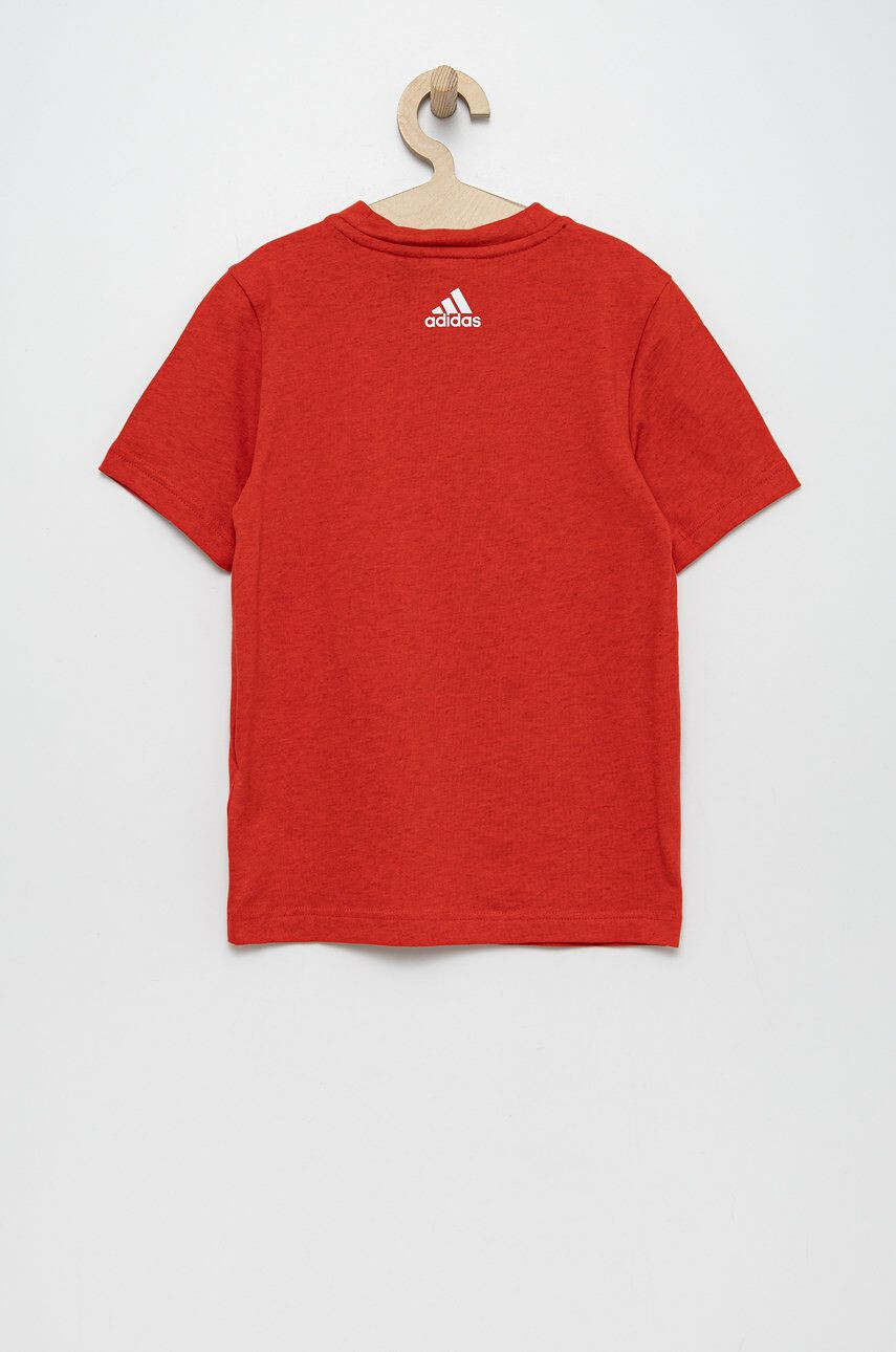 adidas Performance Dětské bavlněné tričko HG8863 červená barva - Pepit.cz