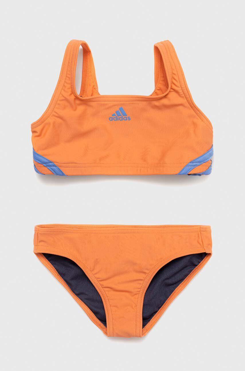 adidas Performance Dvoudílné dětské plavky 3S BIKINI oranžová barva - Pepit.cz