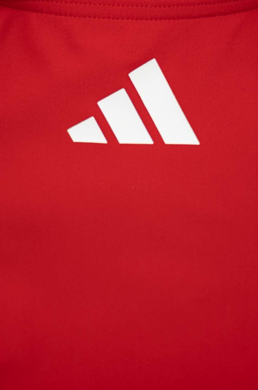 adidas Performance Jednodílné dětské plavky 3 BARS SOL ST Y červená barva - Pepit.cz