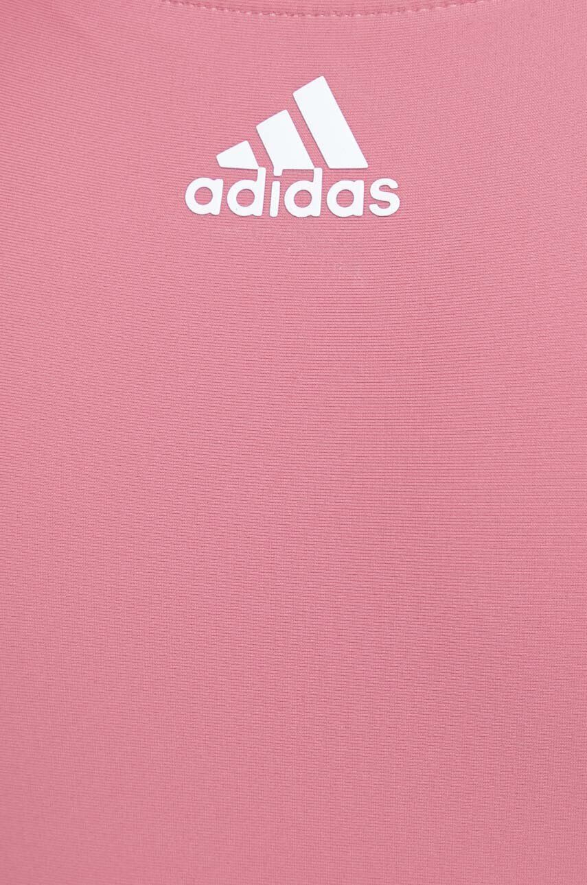 adidas Performance Jednodílné plavky 3-Stripes růžová barva měkký košík - Pepit.cz