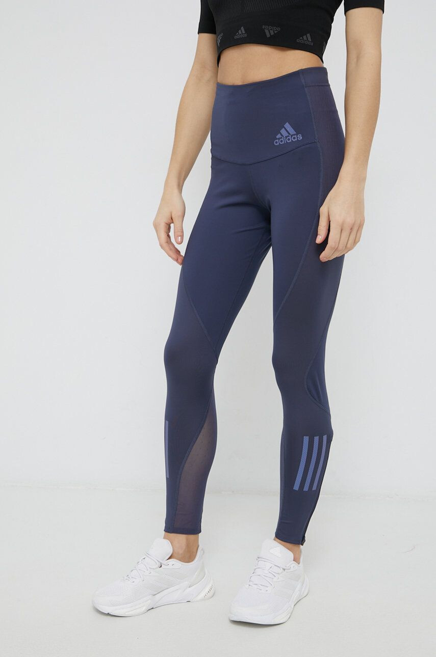 adidas Performance Běžecké legíny HB9310 dámské tmavomodrá barva hladké - Pepit.cz