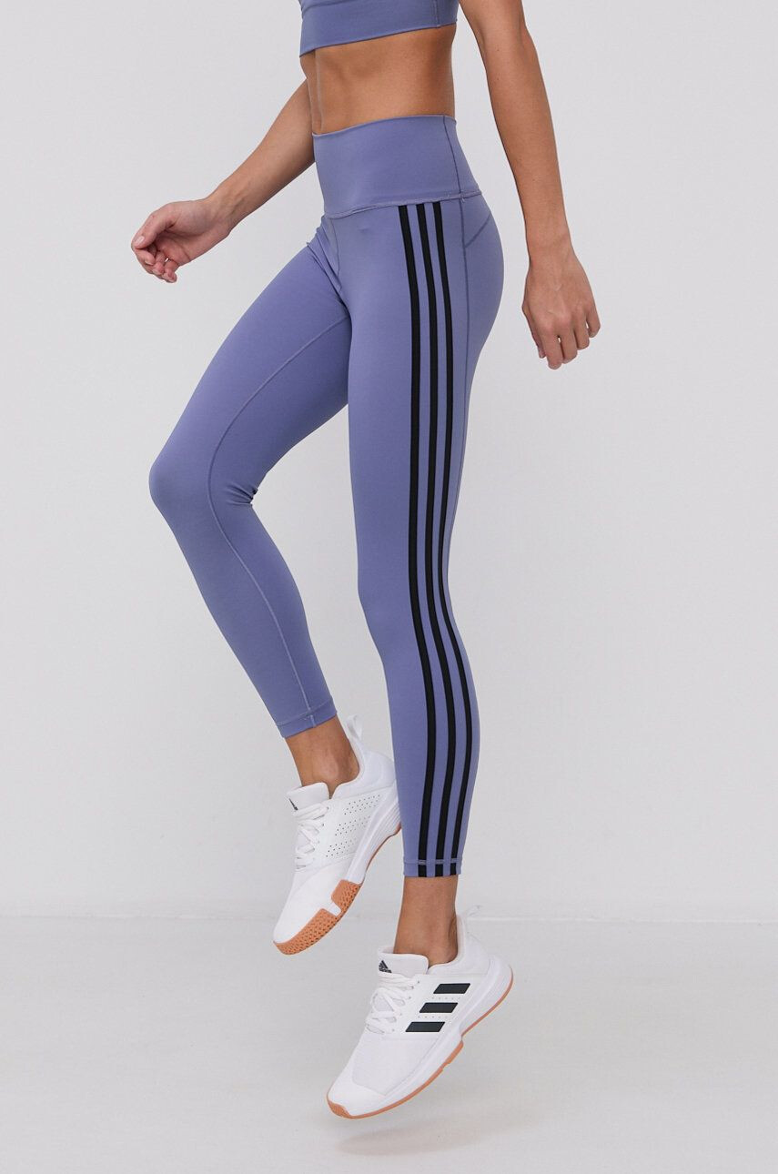 adidas Performance Běžecké legíny HD9139 dámské hnědá barva hladké - Pepit.cz