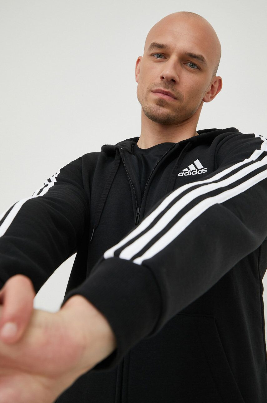 adidas Performance Mikina pánská černá barva s aplikací - Pepit.cz