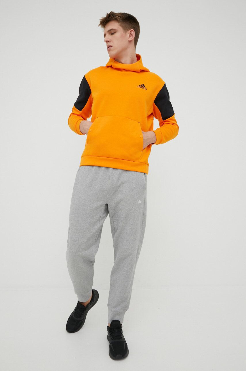 adidas Performance Mikina HE9819 pánská oranžová barva s potiskem - Pepit.cz