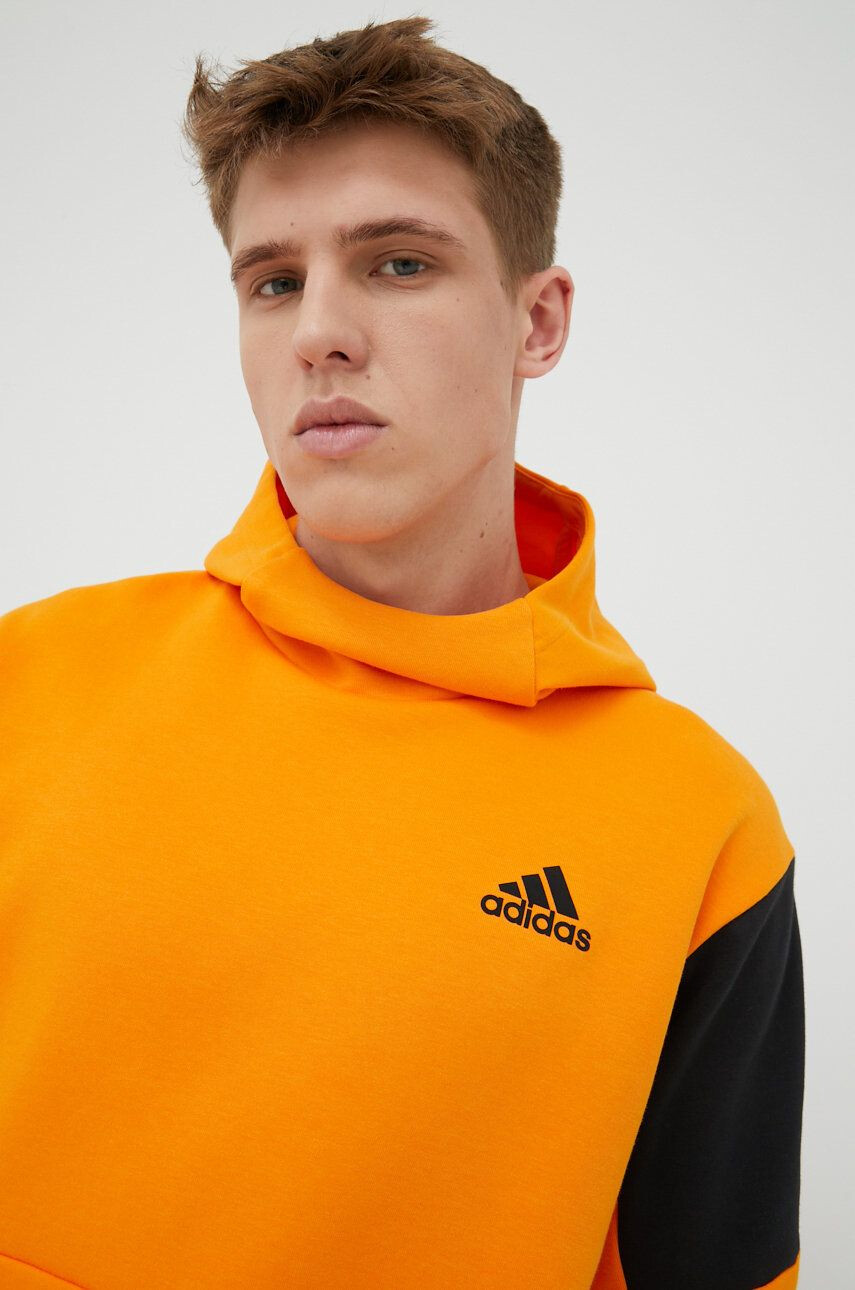 adidas Performance Mikina HE9819 pánská oranžová barva s potiskem - Pepit.cz