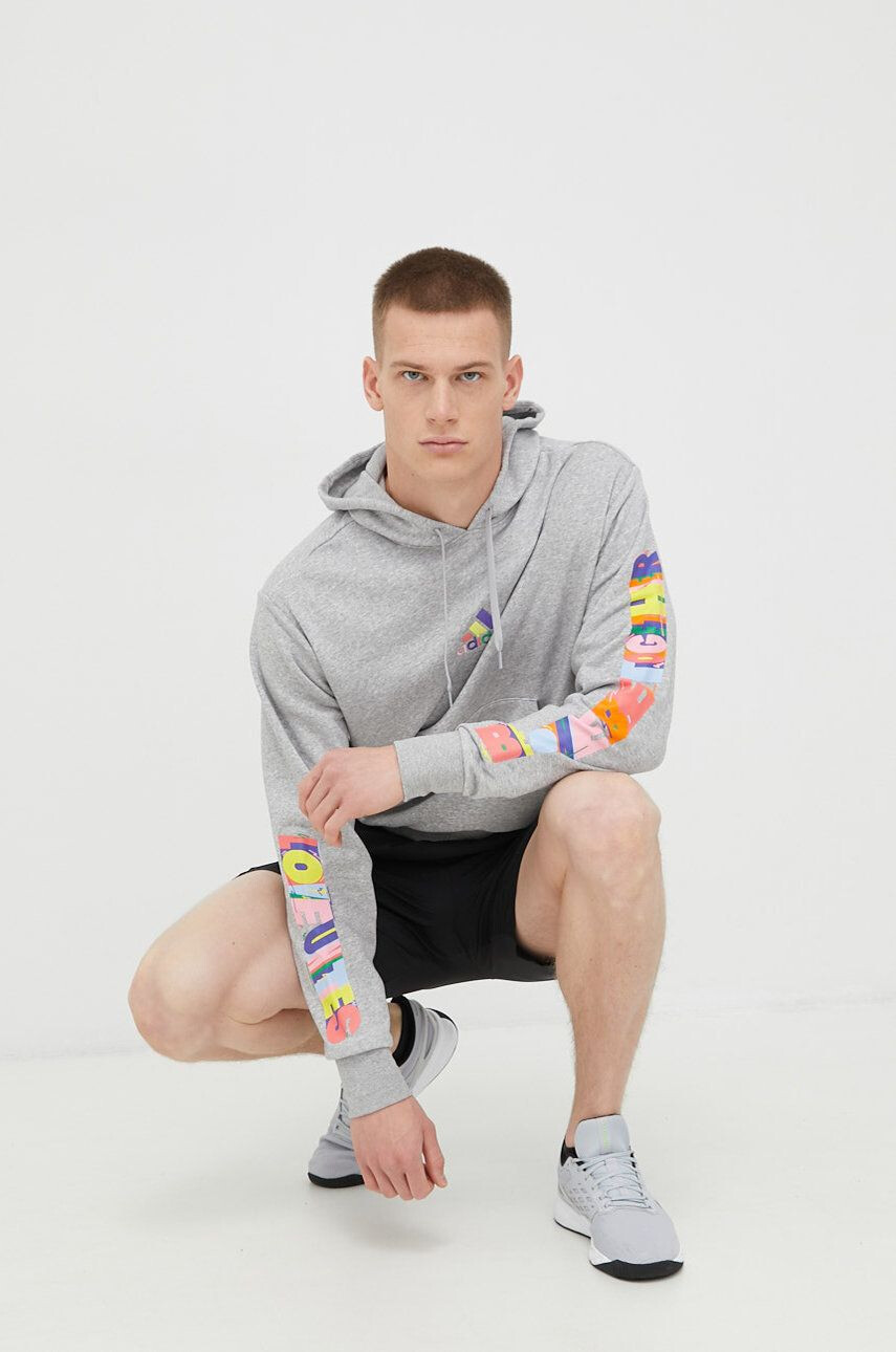 adidas Performance Mikina Pride pánská šedá barva melanžová - Pepit.cz