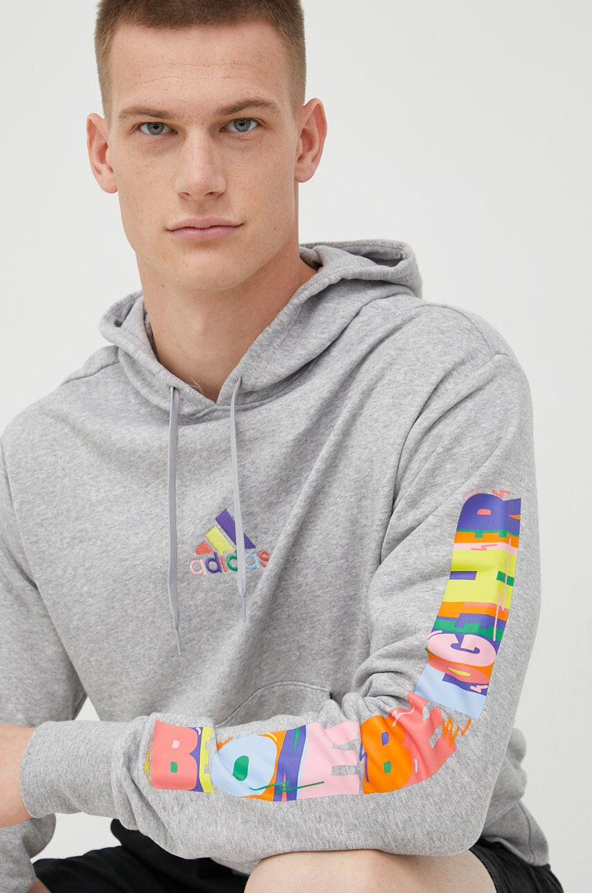 adidas Performance Mikina Pride pánská šedá barva melanžová - Pepit.cz