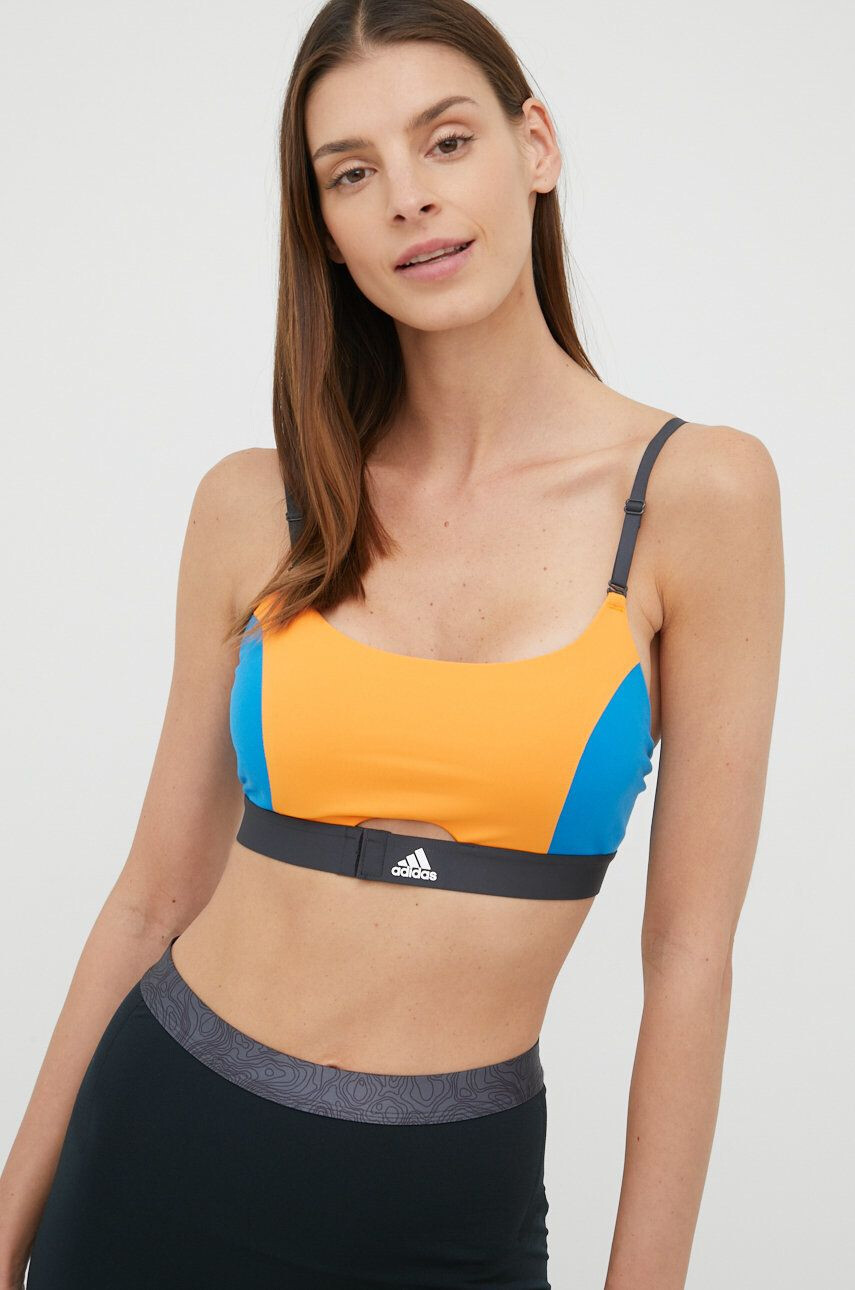 adidas Performance Sportovní podprsenka Aeroimpact Luxe HG4348 oranžová barva - Pepit.cz