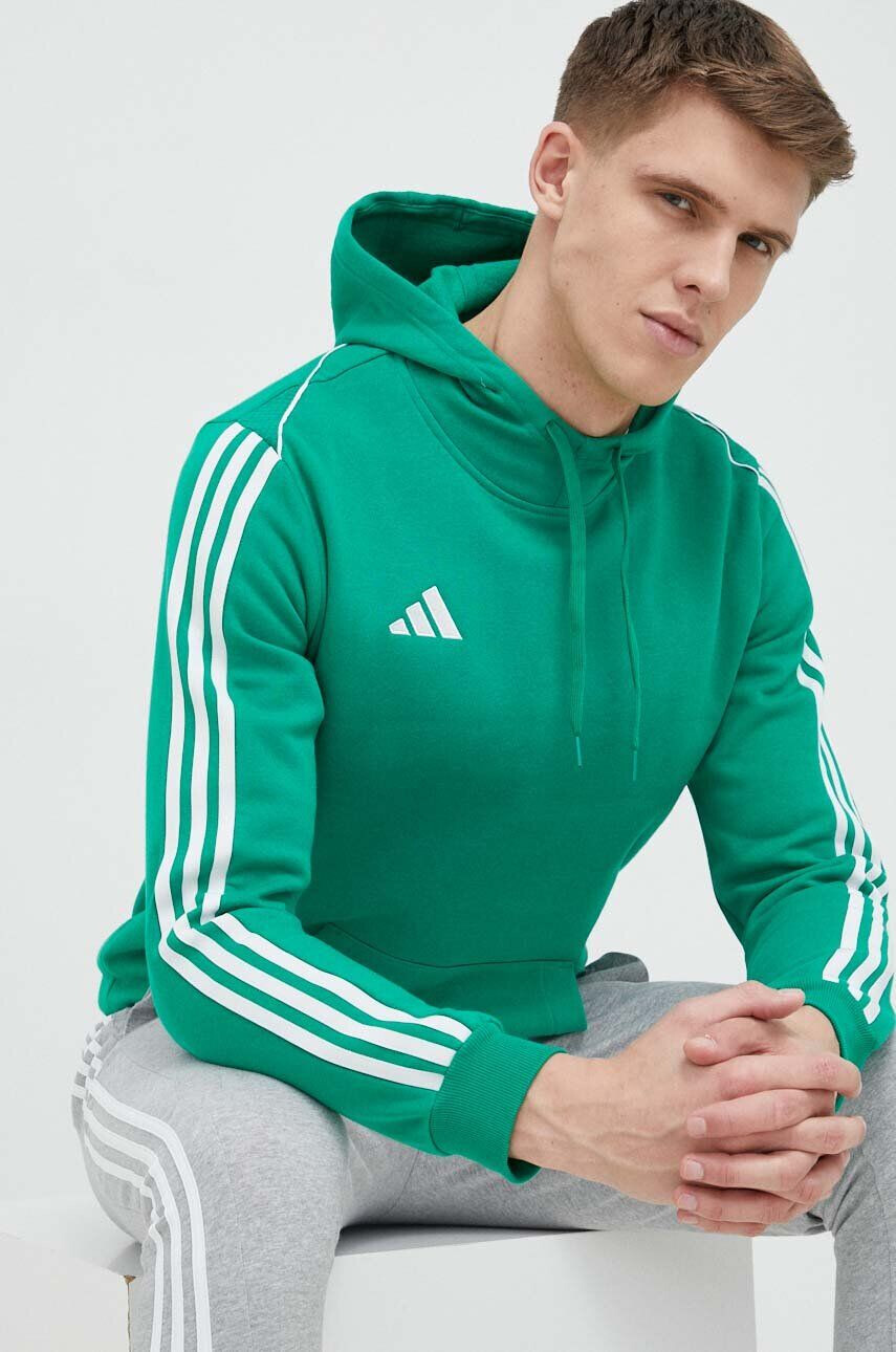 adidas Performance Tepláková mikina Tiro 23 zelená barva s kapucí s aplikací - Pepit.cz