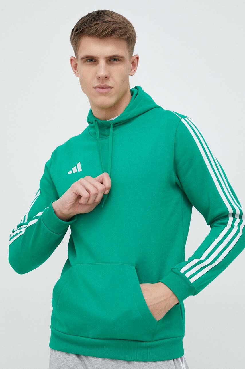 adidas Performance Tepláková mikina Tiro 23 zelená barva s kapucí s aplikací - Pepit.cz