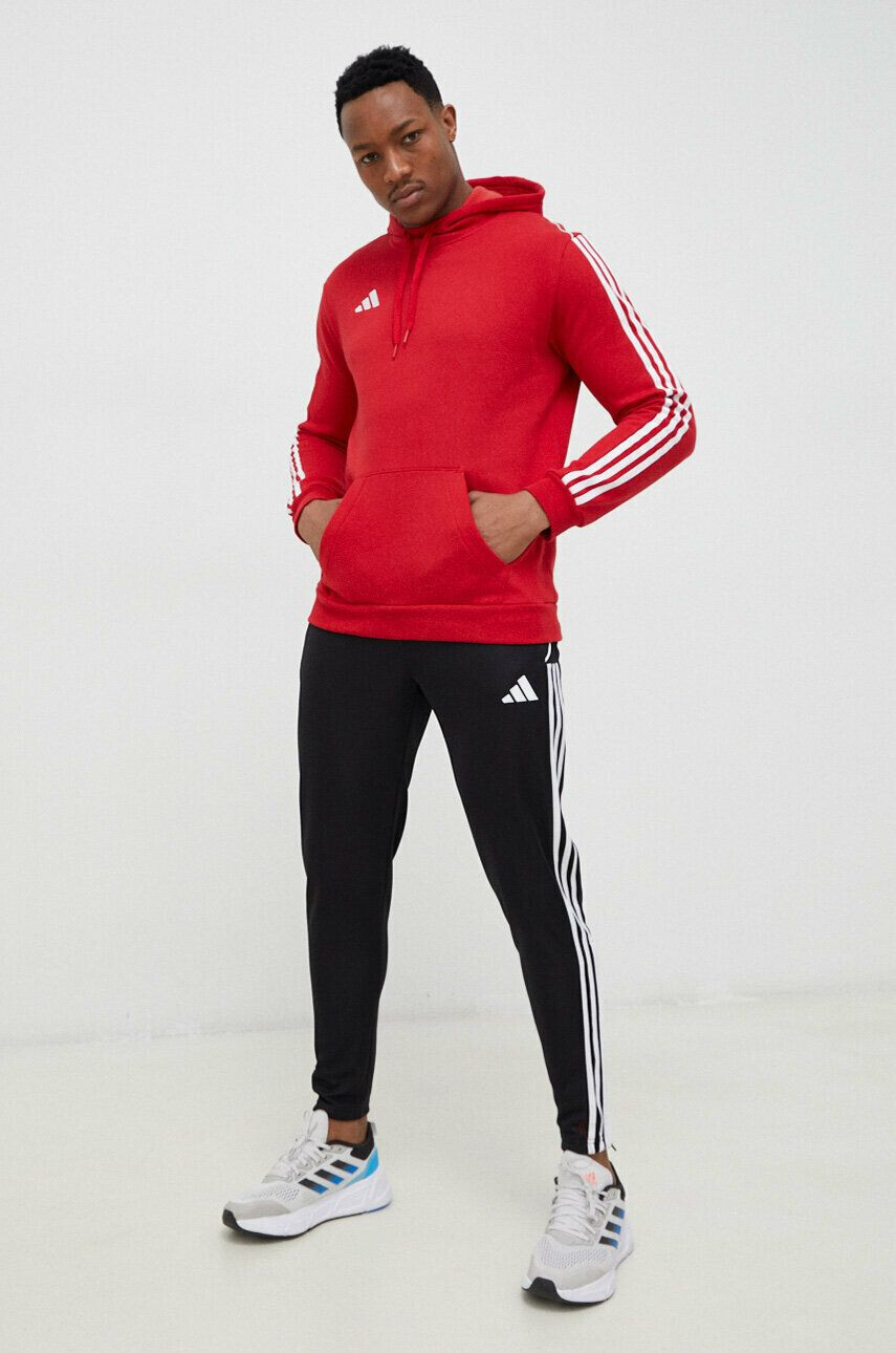 adidas Performance Tepláková mikina Tiro 23 červená barva s kapucí s aplikací - Pepit.cz