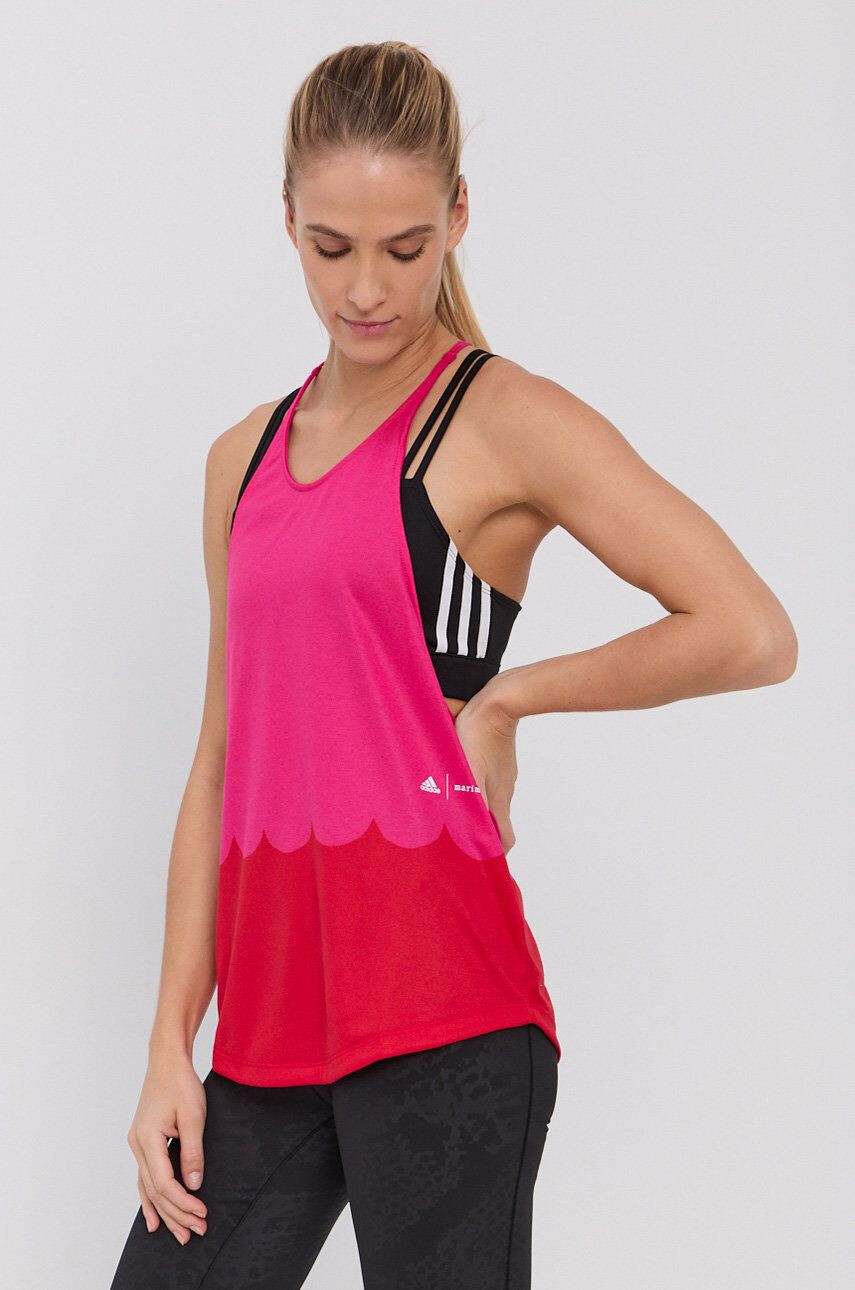 adidas Performance Top x Marimekko H16927 dámský fialová barva - Pepit.cz