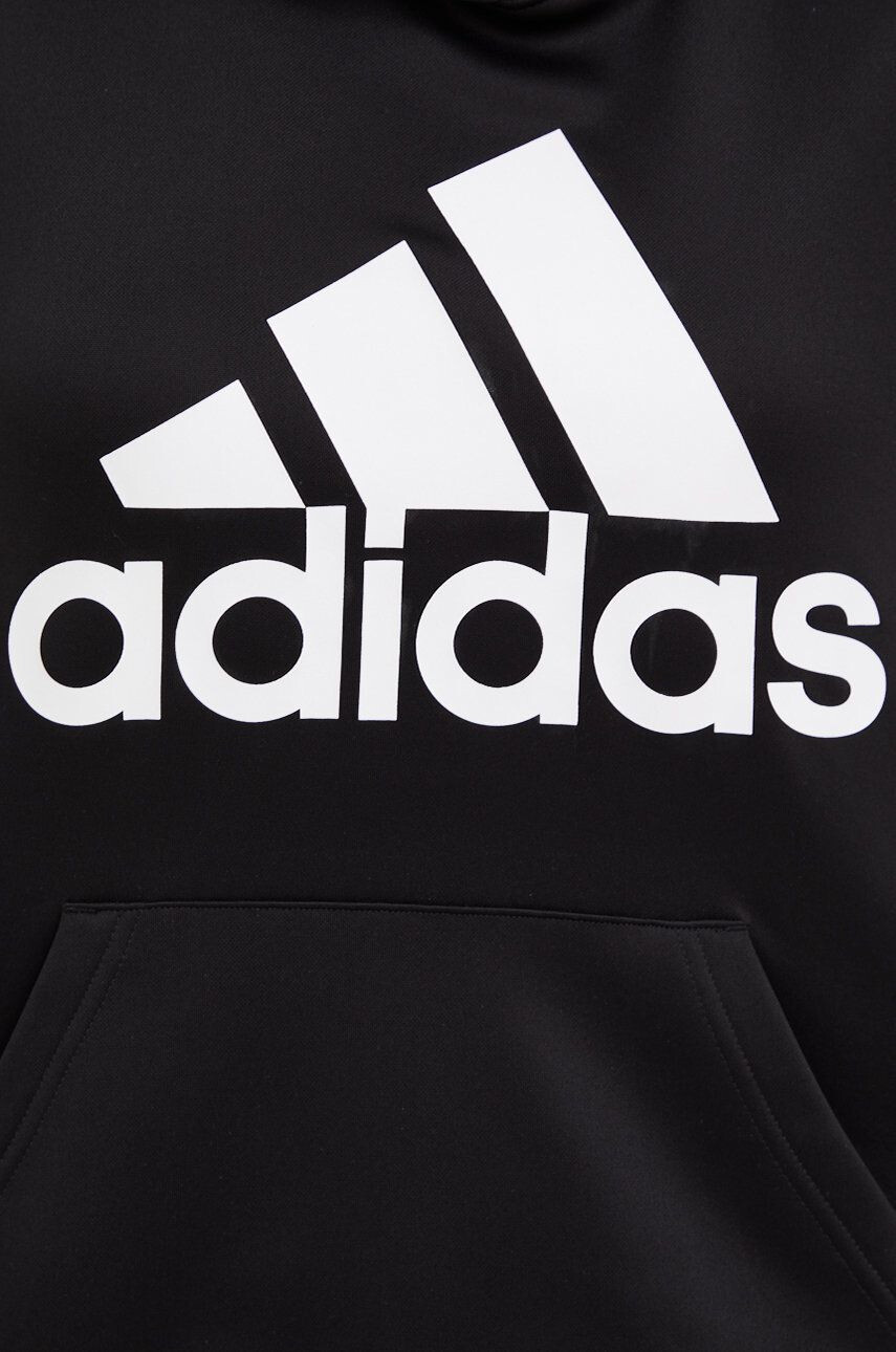 adidas Performance Tréninková mikina Big Logo černá barva s kapucí s potiskem - Pepit.cz