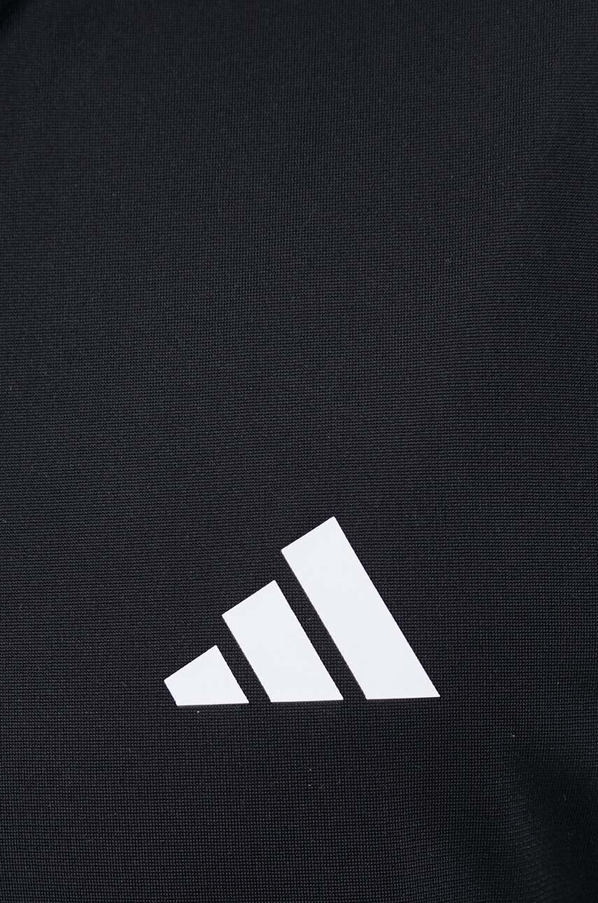 adidas Performance Tréninková mikina 3-Stripes černá barva s potiskem - Pepit.cz