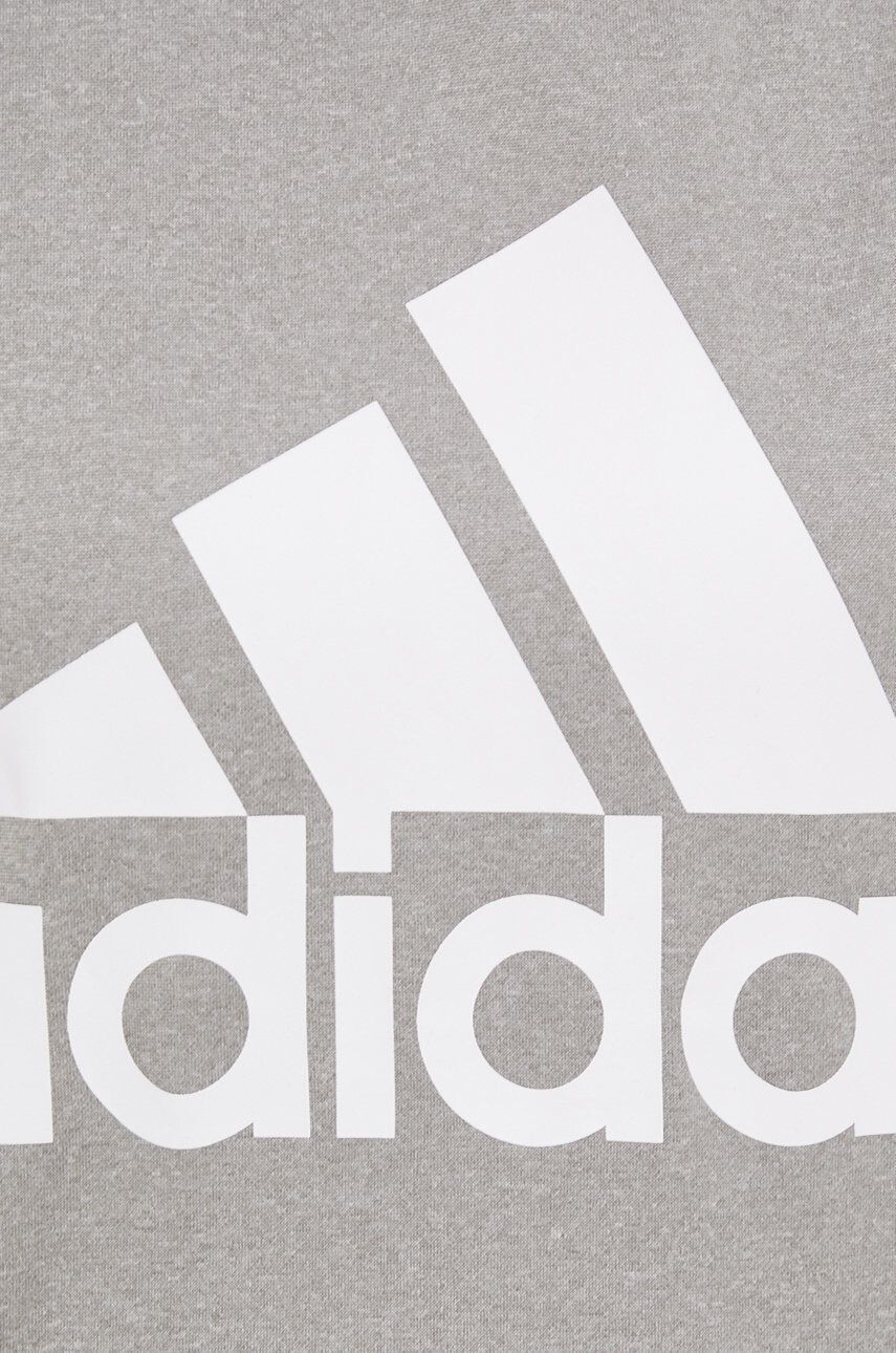 adidas Performance Tréninková mikina Big Logo šedá barva s kapucí s potiskem - Pepit.cz