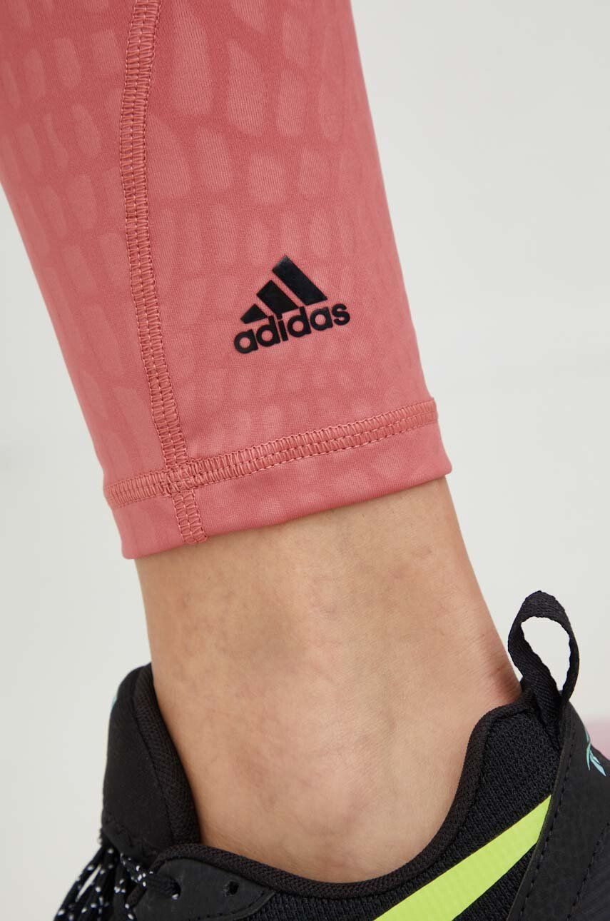 adidas Performance Tréninkové legíny Optime dámské růžová barva vzorované - Pepit.cz