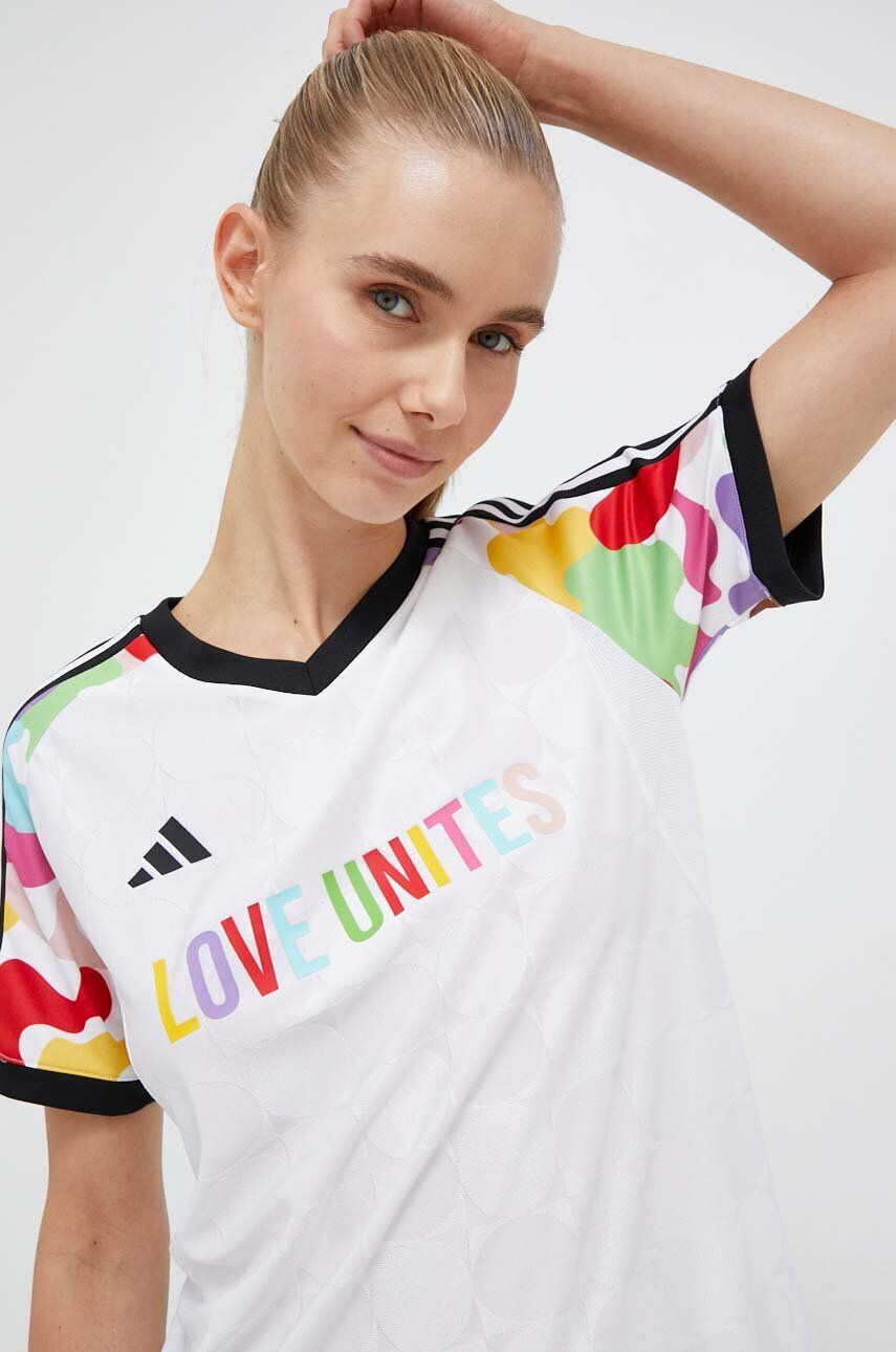 adidas Performance Tréninkové tričko Pride Tiro bílá barva - Pepit.cz