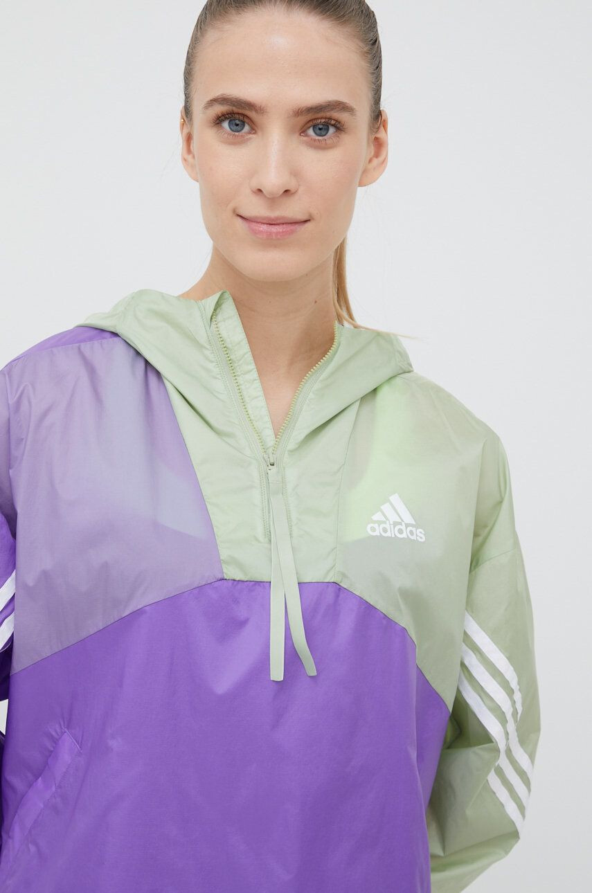 adidas Performance Větrovka Back to Sport fialová barva přechodná oversize - Pepit.cz