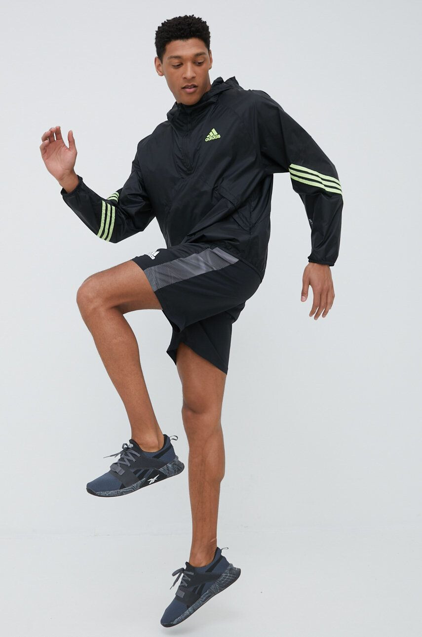 adidas Performance Větrovka černá barva přechodná oversize - Pepit.cz