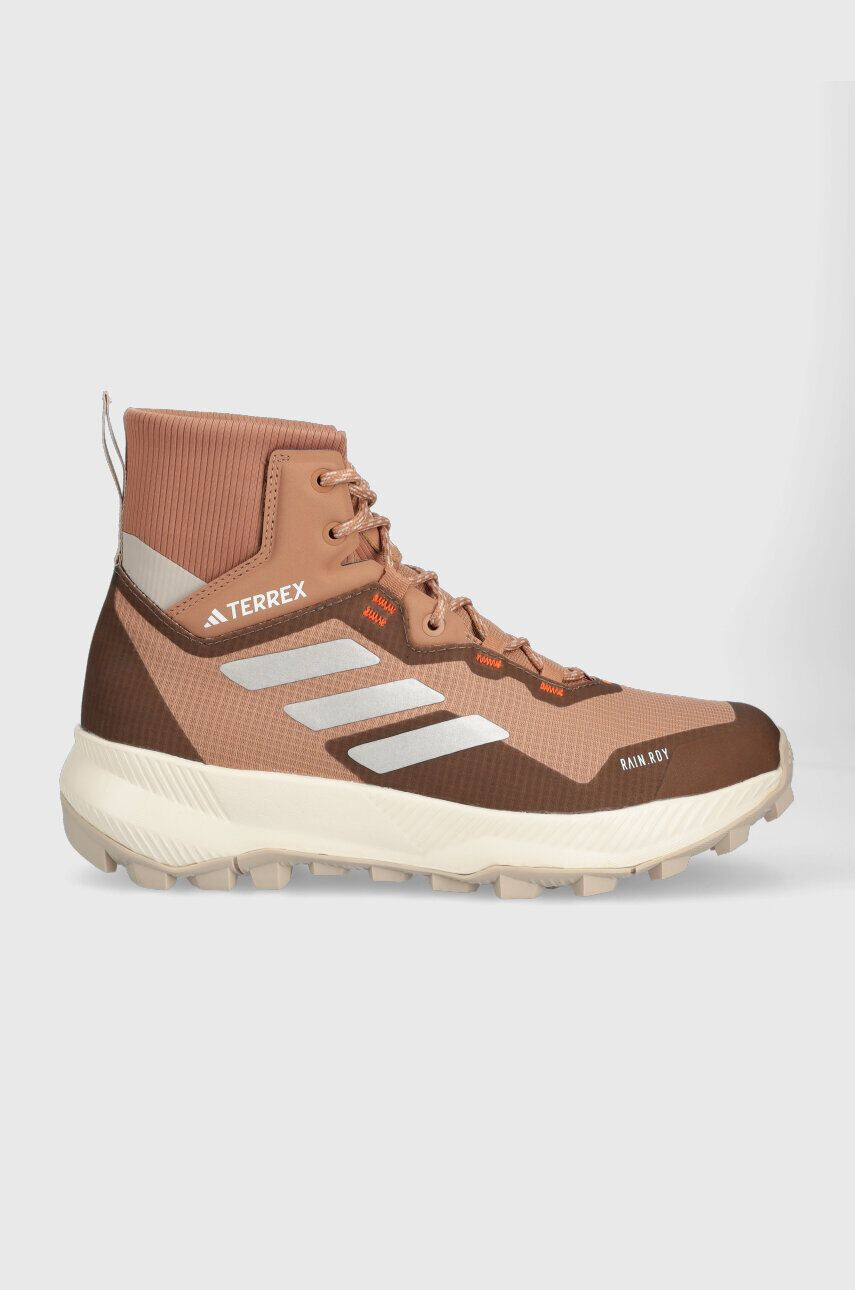 adidas TERREX Boty Hiker Rain.RDY Mid dámské hnědá barva lehce zateplené - Pepit.cz