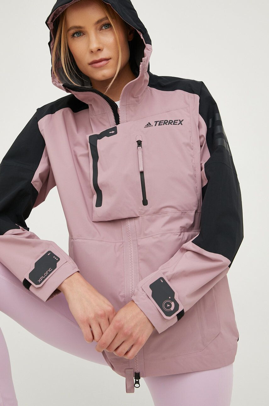 adidas TERREX Outdoorová bunda Xploric fialová barva - Pepit.cz