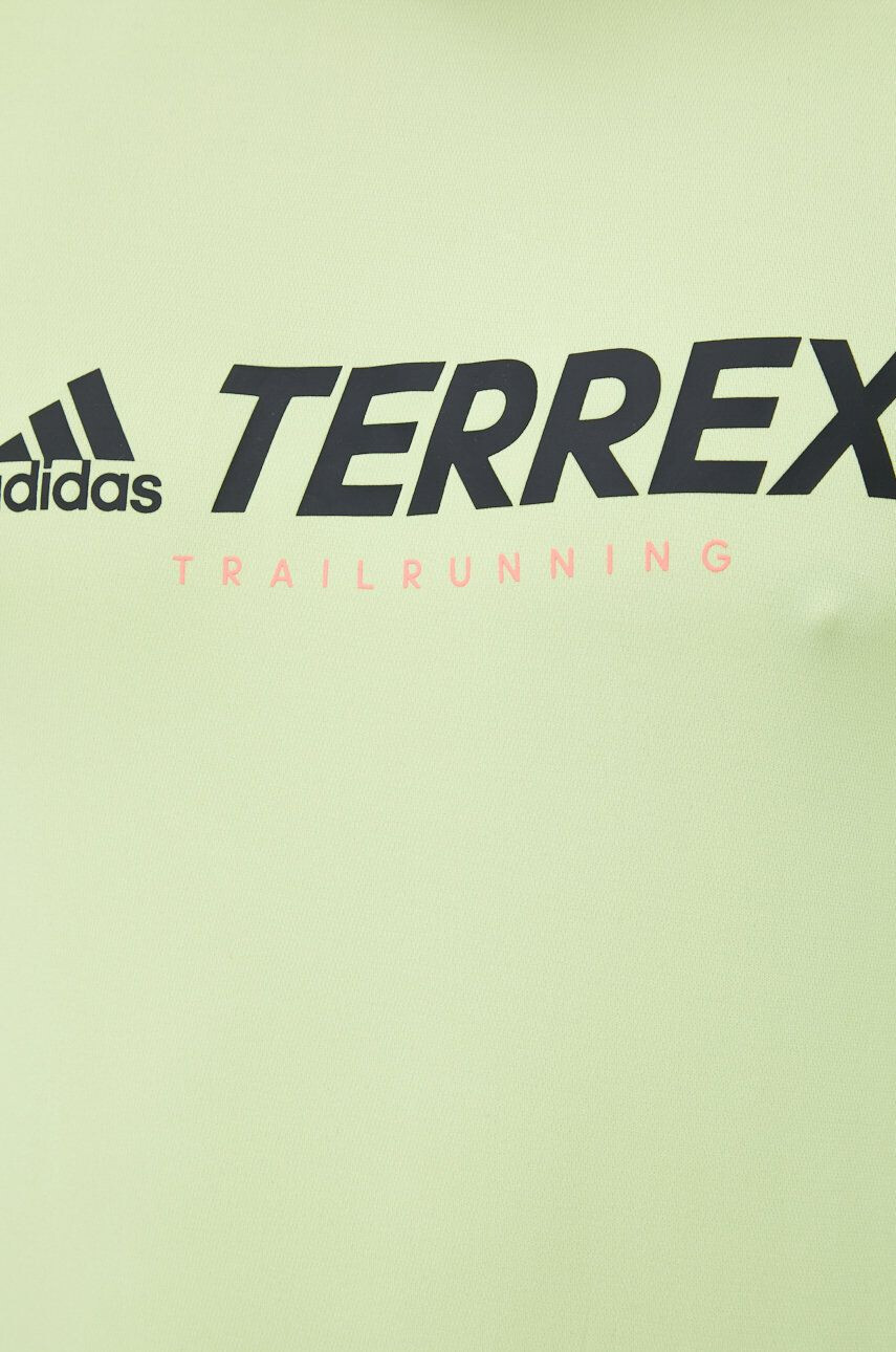 adidas TERREX Sportovní dlouhý rukáv Trail zelená barva s potiskem - Pepit.cz