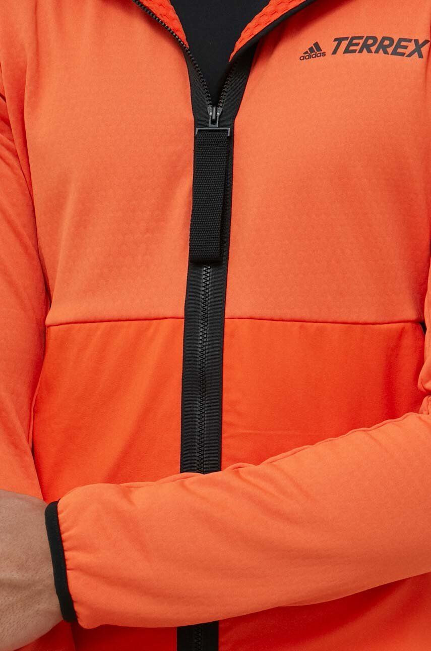 adidas TERREX Sportovní mikina Tech Fleece oranžová barva s kapucí - Pepit.cz