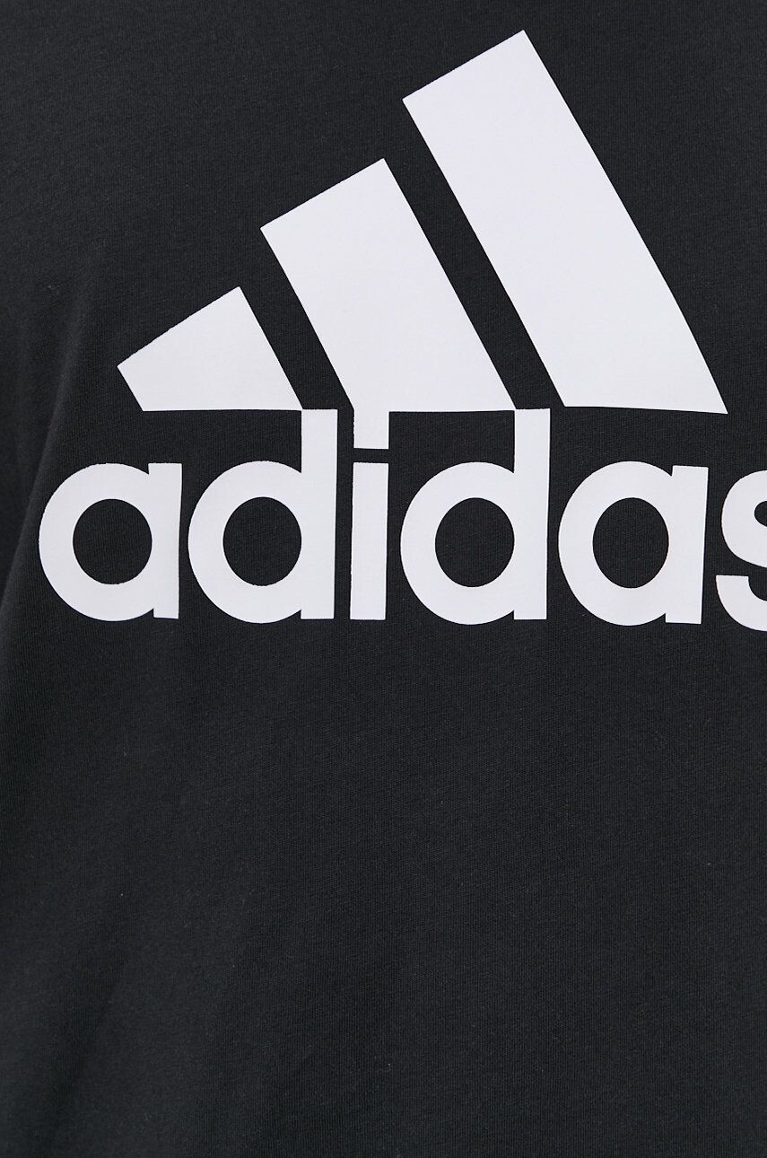 adidas Tričko s dlouhým rukávem GV5274 pánské černá barva s potiskem - Pepit.cz