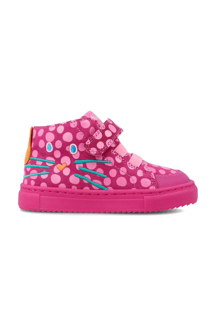 Agatha Ruiz de la Prada Dětské kožené sneakers boty růžová barva - Pepit.cz