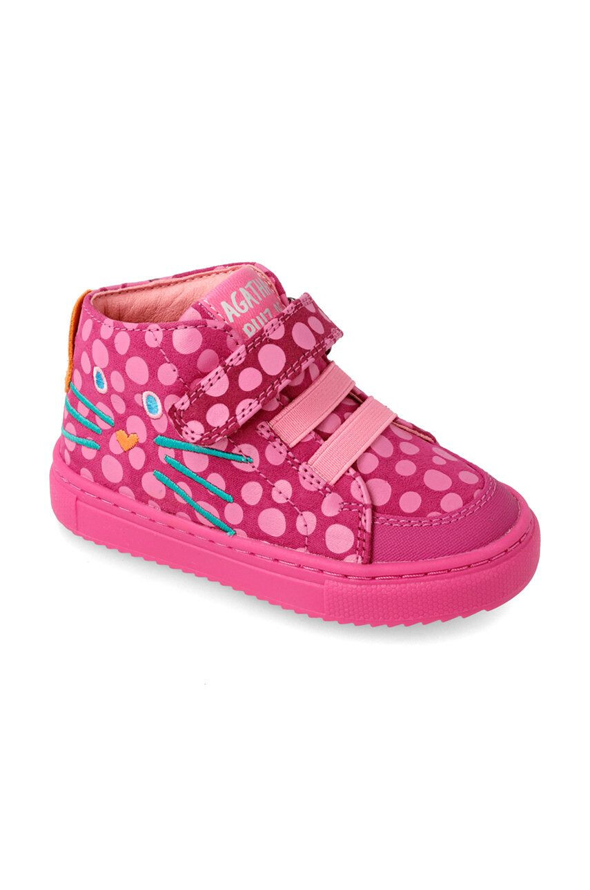 Agatha Ruiz de la Prada Dětské kožené sneakers boty růžová barva - Pepit.cz