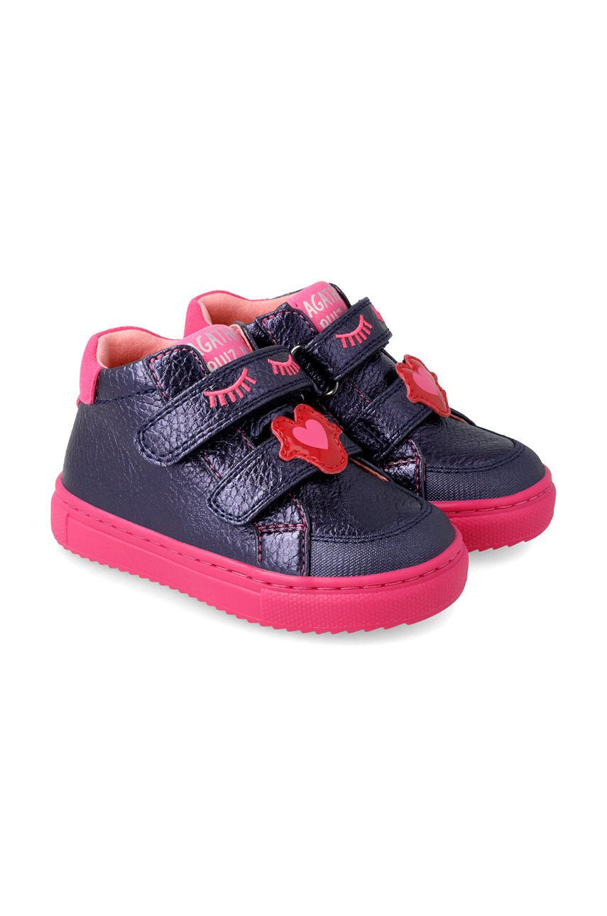 Agatha Ruiz de la Prada Dětské kožené sneakers boty tmavomodrá barva - Pepit.cz